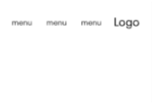 Menu items justify right logo