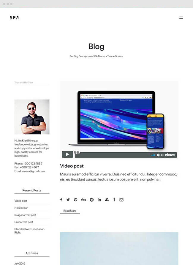 Blog Archive with Left Widget