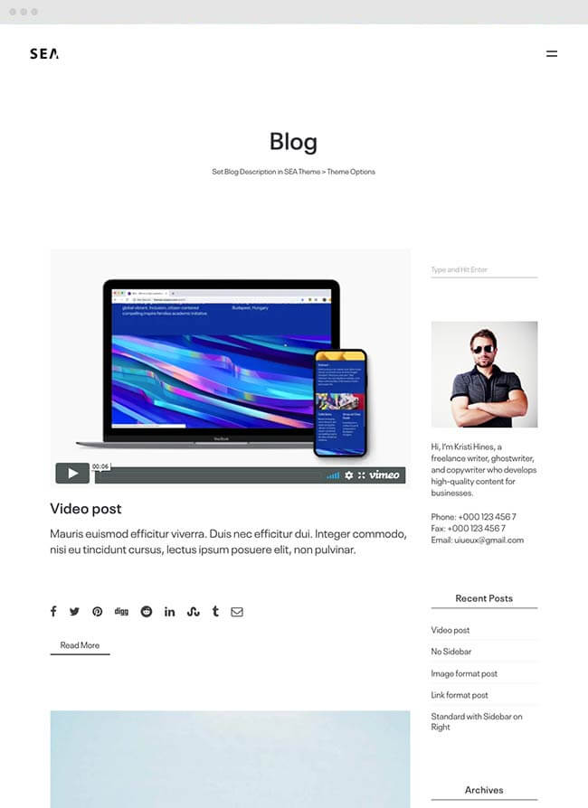 Blog Archive with Right Widget